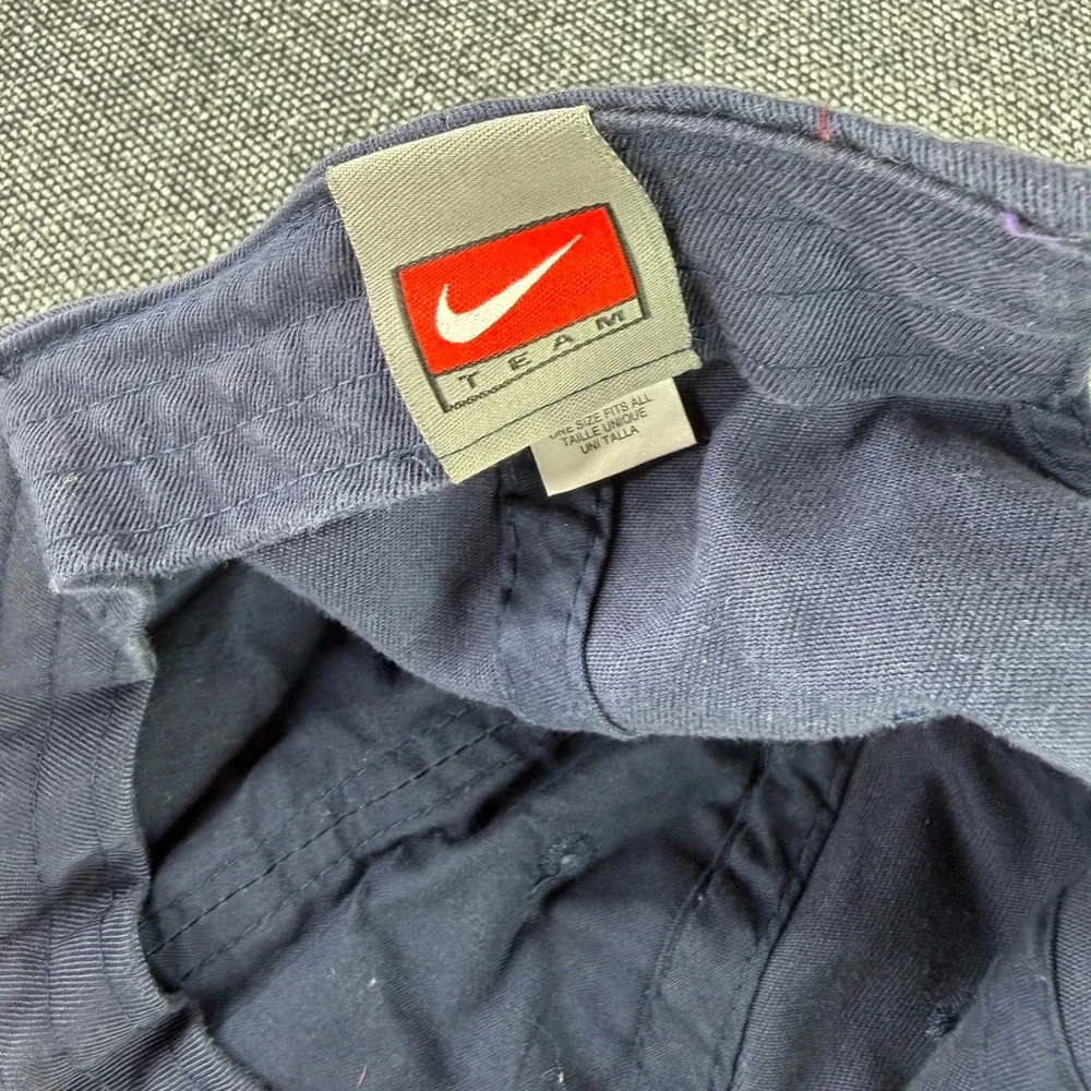 Vintage Nike Team USA Basketball Hat Cap Navy Blue Cotton One Size Strapback 90s